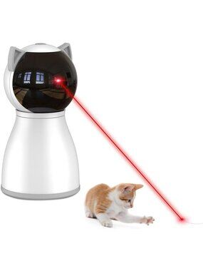 Interactive Rechargeable Cat Laser Toy - Random Motion, Automatic Fun for Indoor